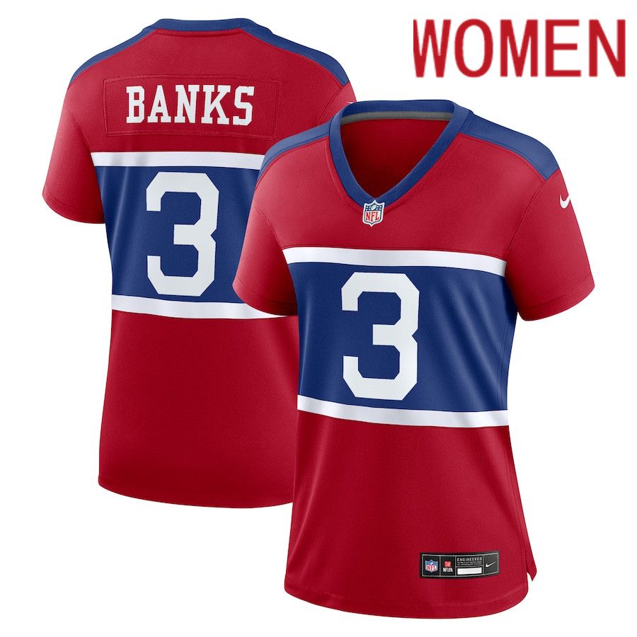 Women New York Giants #3 Deonte Banks Nike Century Red Alternate Player Game NFL Jersey